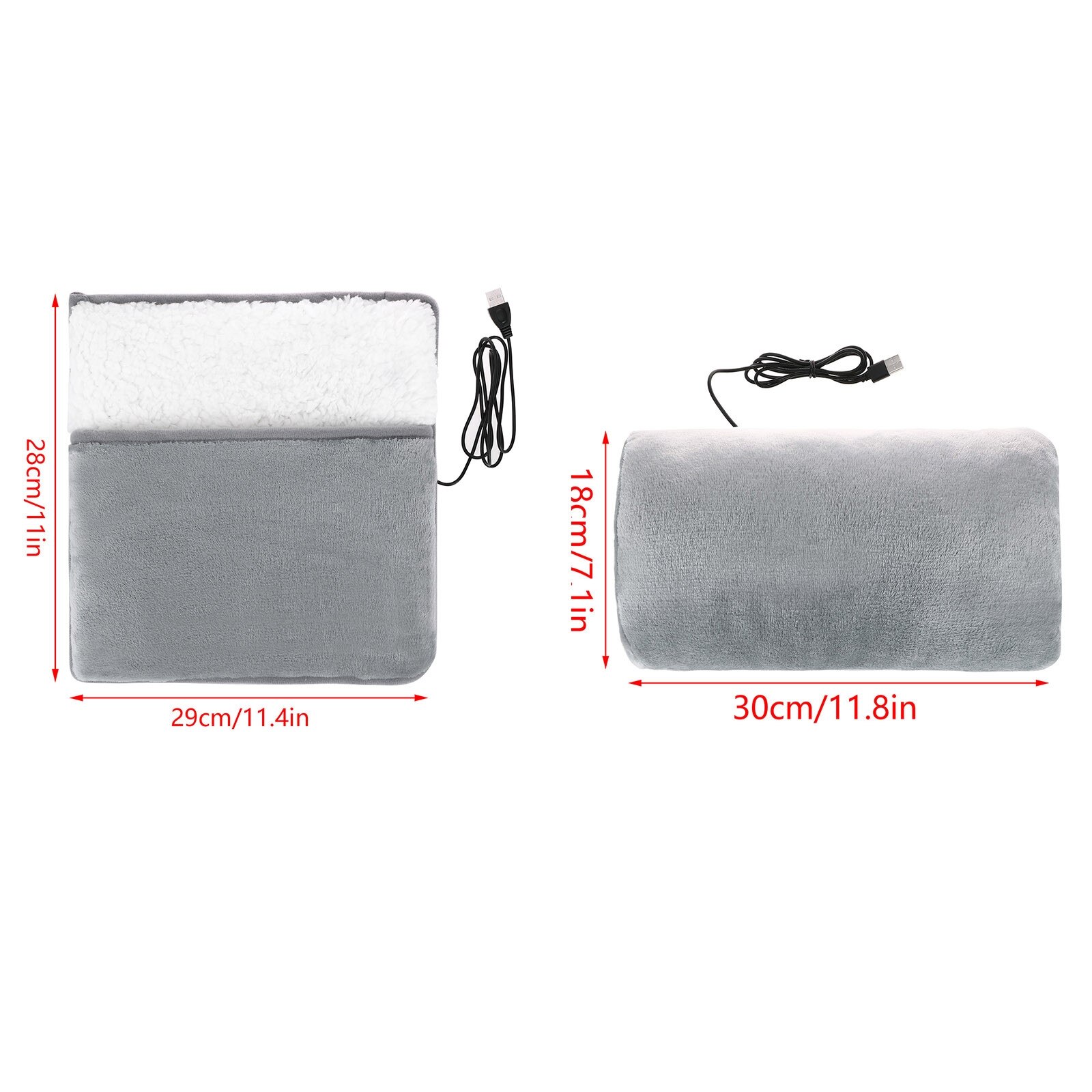 USB Electric Foot Warmer Heated Foot Warmer Washable Plush Heated Pad Temperature Control Winter Warming Hand Warmer