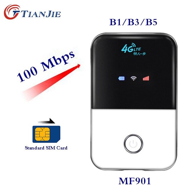 TianJie 4G Lte Pocket Wifi Router Car Mobile Wifi Hotspot Wireless Broadband Mifi Unlocked Modem Router 4G With Sim Card Slot: MF901