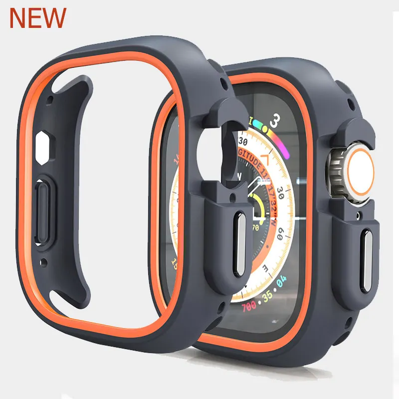 Pour Apple Watch Ultra 2 49mm 44mm 45mm 41mm étui de protection en Silicone coque de protection pour iWatch série 9 8 7 6 se 5 4