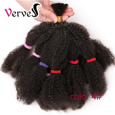 VERVES Culry Synthetic Crochet Braids Hair Extensions 12 inch Ombre Braiding Hair Afro Kinky Bulk Twist Braids Black,Brown,Bug: #4 / 5pcs/lot