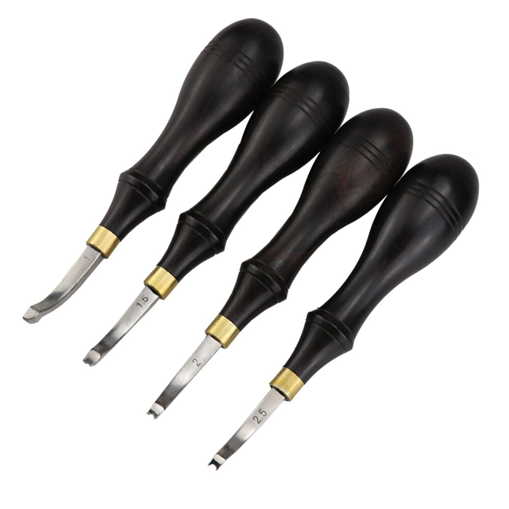 1pc 1.0/1.5/2/2.5mm Ebony Leather Edge Tool Leather Handle Knife Cutting Hand Craft Tool Line Low Slit Press Line Tool