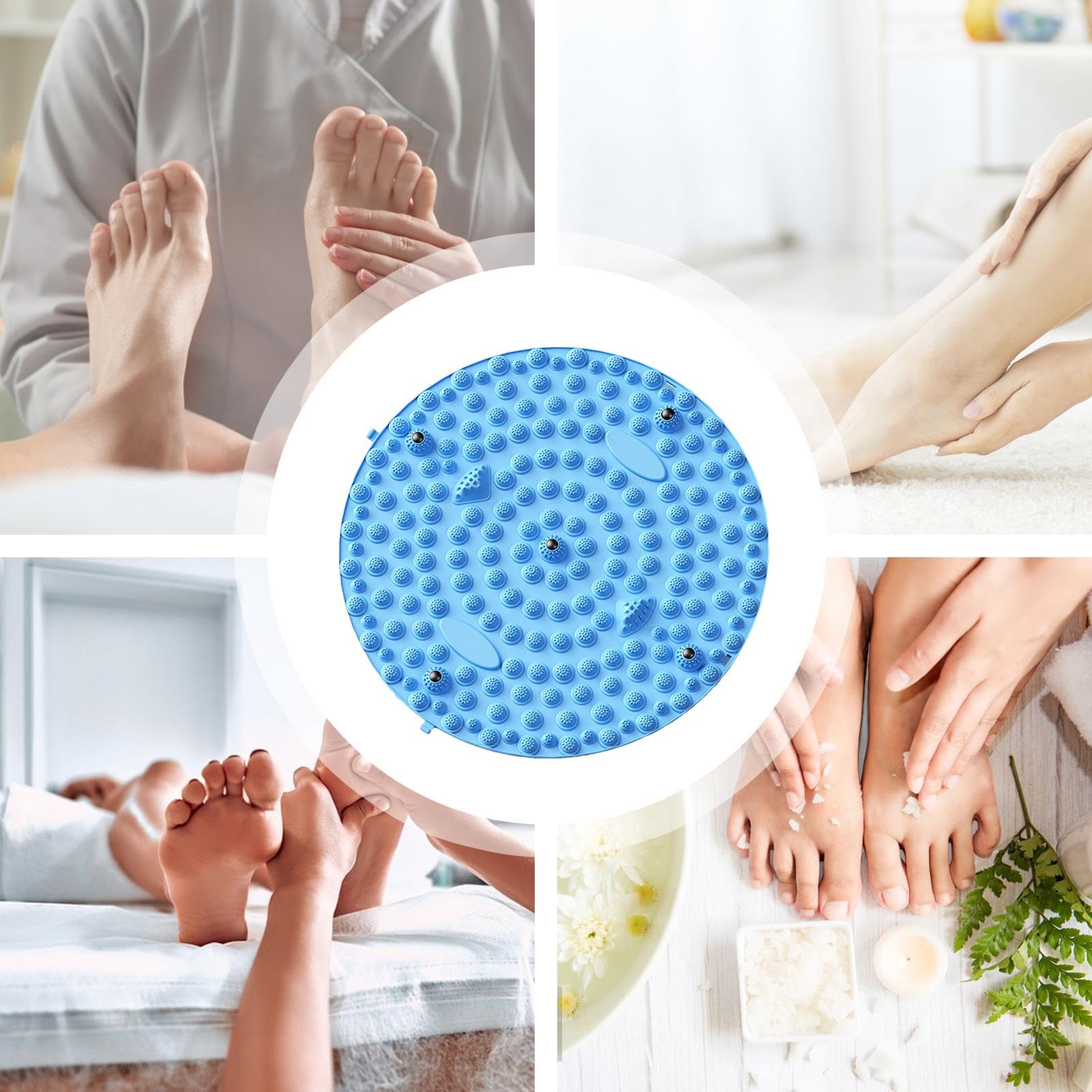Almohadillas de punto de presión, tablero para masaje de pies, estera de acupresión, reflexología del pie, placa para caminar, terapia magnética, cuidado del disco de acupresión