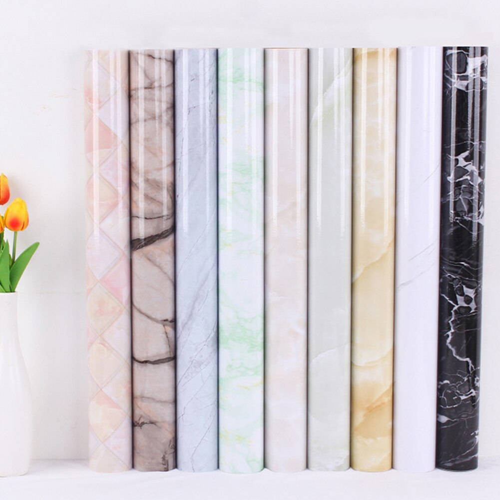 60*100cm PVC Marble Waterproof Contact Paper Self Adhesive Wallpaper Decor Film Kitchen Cabinet Countertop Furniture Sticker