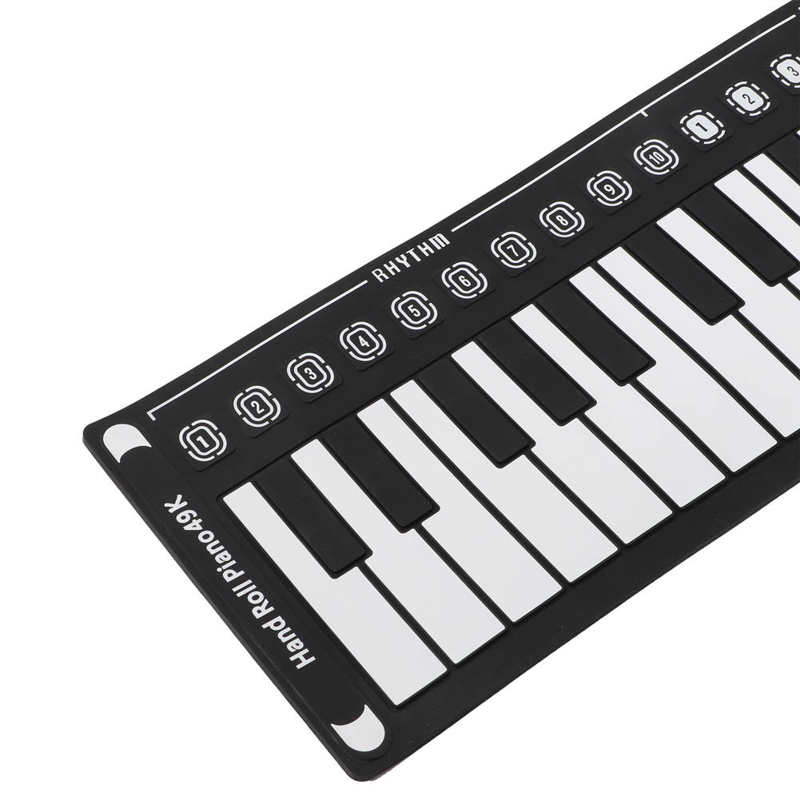 Musical Keyboard Portable Hand Roll Piano Flexible 49 Key Foldable for Beginners for Home for Travel for Children