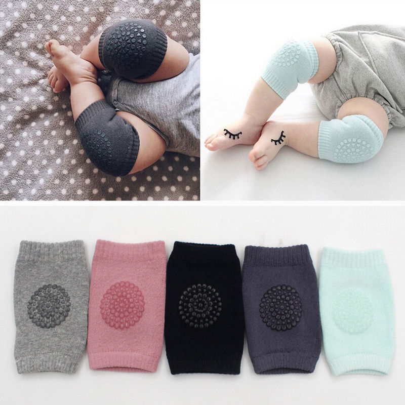 Baby Accessoires Pasgeboren Baby Veiligheid Elleboog Kruipen Knie Ademend Warmer Protector Silicagel Stippen Anti-Slip Knie Pads