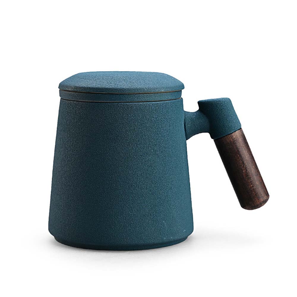 360ml Filter Liner Tea Separation Tea Cup with Pear Blossom Wood Anti-scalding Handle Water Cup: C