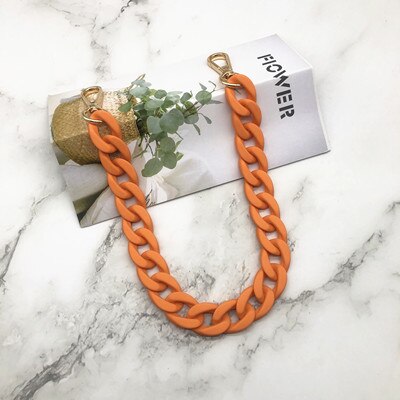 37-115 CM Frosted Alloy Fish Bone Plastic Chain Resin Chain Bag Strap for Handbags For Women Accessories Colorful Ladie: I / 37cm