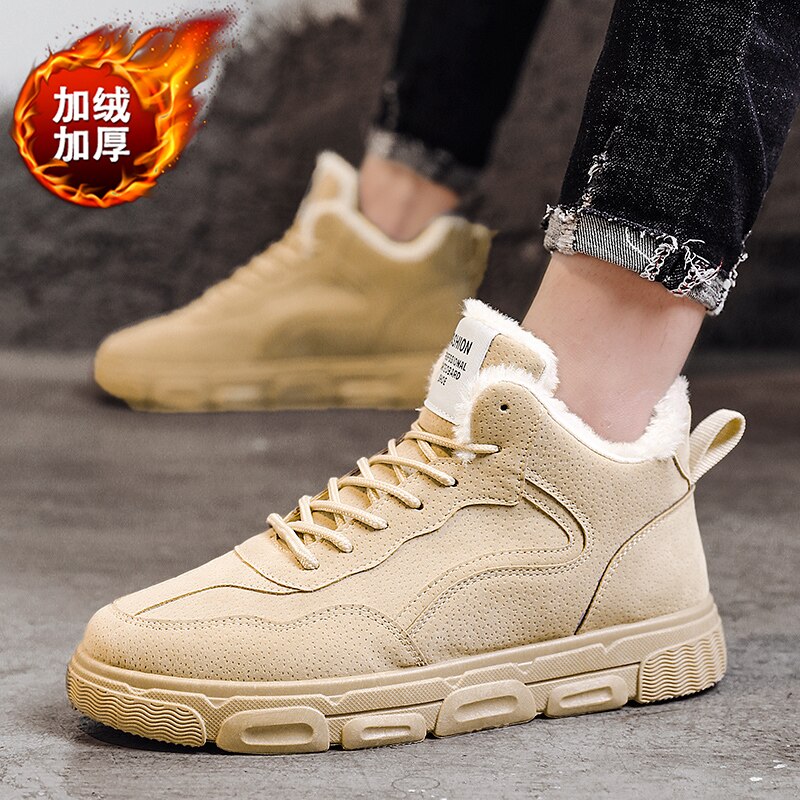 Winter herenschoenen wandelschoenen herenliefhebbers hoge laarzen platte tennisschoenen masculino casual schoenen van leer 43