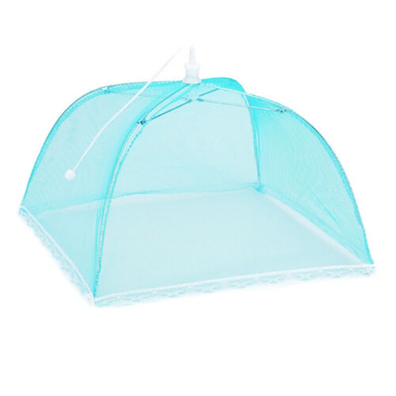 1 stk stor pop-up mesh skærm beskytte mad dækning telt kuppel netto paraply picnic mad beskytter anti fly myg køkken madlavning: Blå