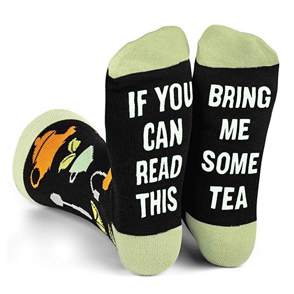 zima narty mężczyźni kobiety śmieszne skarpetki bawełniane podgrzewane skarpety angielska litera jeśli możesz przeczytać dziesięć zwykły ulica styl Christmas prezent Sox