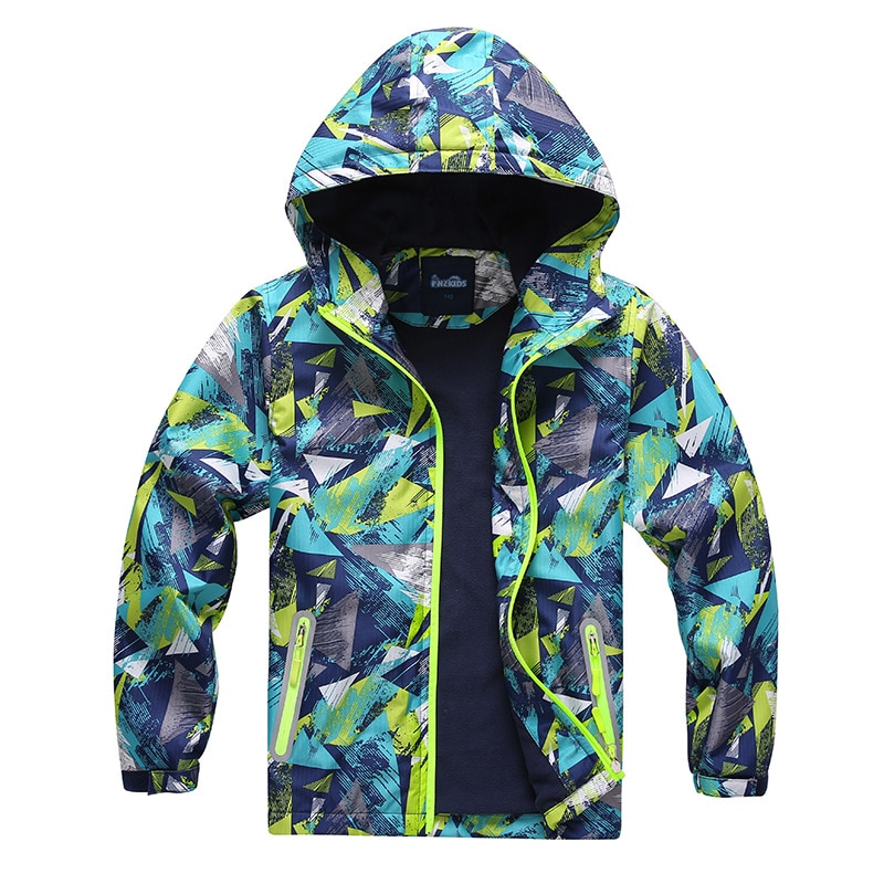 Outdoor Casual Fleece Jacket Warm Hooded Coat Kids School Clothes Brand Sport Outwear Children's Windbreakers for Boys 3-12Years: 10T