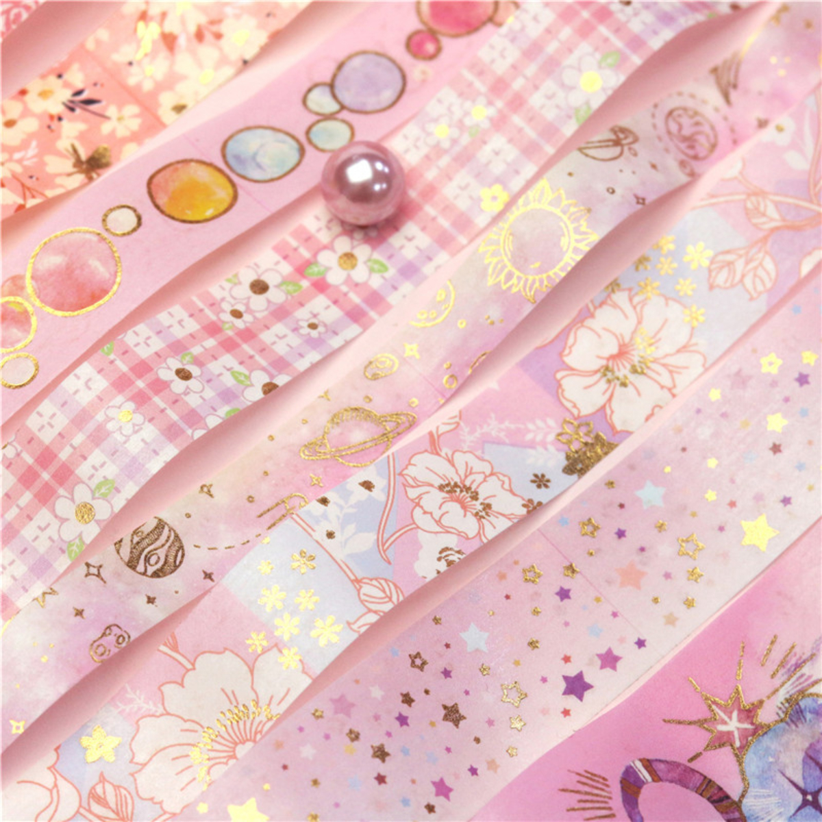 9 unids/set dulces recuerdos conjunto de cintas Washi doradas Scrapbooking Diy diario papelería Deco arte suministros cintas adhesivas