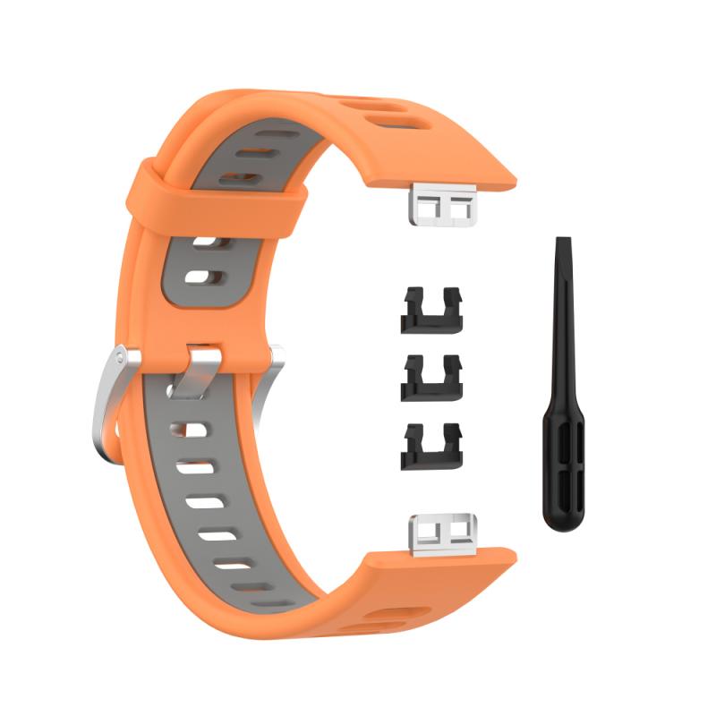 Geeignet für Huawei Uhr Fit Schnalle Silikon Strap Edelstahl Kopf Korn Einfache Feste Farbe Sport Armband Zubehör: 02