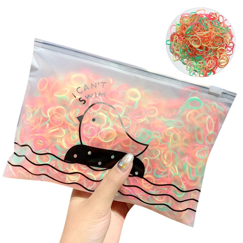 1000pcs/Pack Elastic Hair Bands Girls Colorful Hair Rope Small Disposable Rubber Bands Ponytail Holder Hair Accessories: D