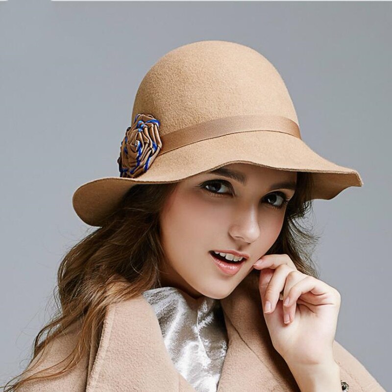Korte britse fedora hoed wollen wol vintage dames hoeden koreaanse herfst winter muts dames warme retro mutsen  h6755