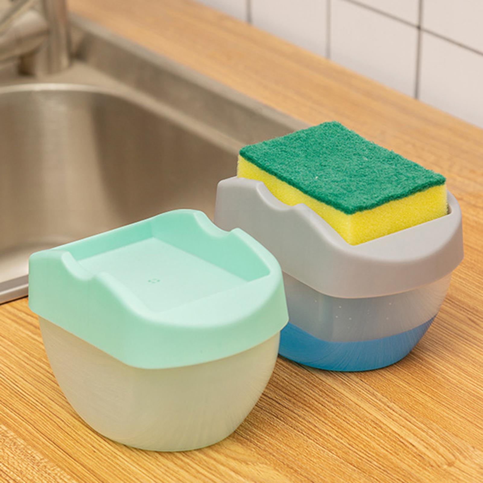 Press tvål dispenser med svamp diskmedel behållare köksdiskmaskin