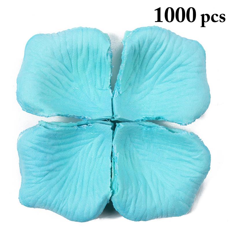 1000 stk rosenblade dekorative kunstige kronblade blomsterblad bryllup ægteskab værelse engagement rosenblade til bryllupsfest indretning: Tiffany blå