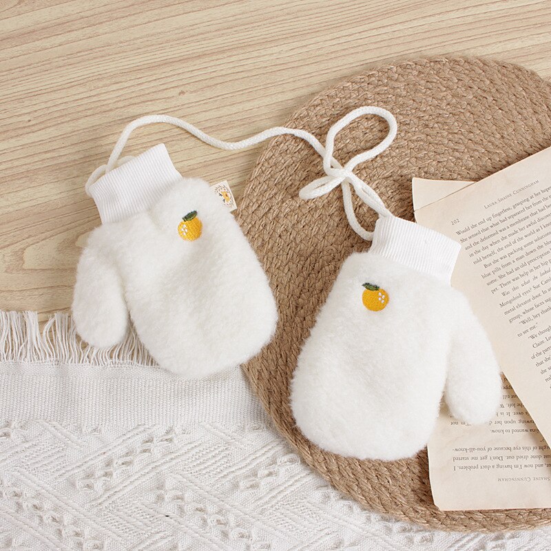 Bear Leader Children's Winter Gloves Cartoon Fruits Pattern Girl Boy Mittens Kids Wool Thick Warm Christmas Accessories
