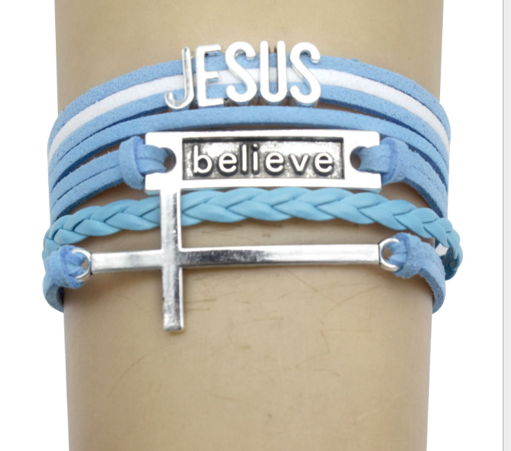 Kruis Van Jezus Armband Jesus Fish Christian God Jezus Jewelrychristian Religieuze Sieraden Armbanden: Blauw