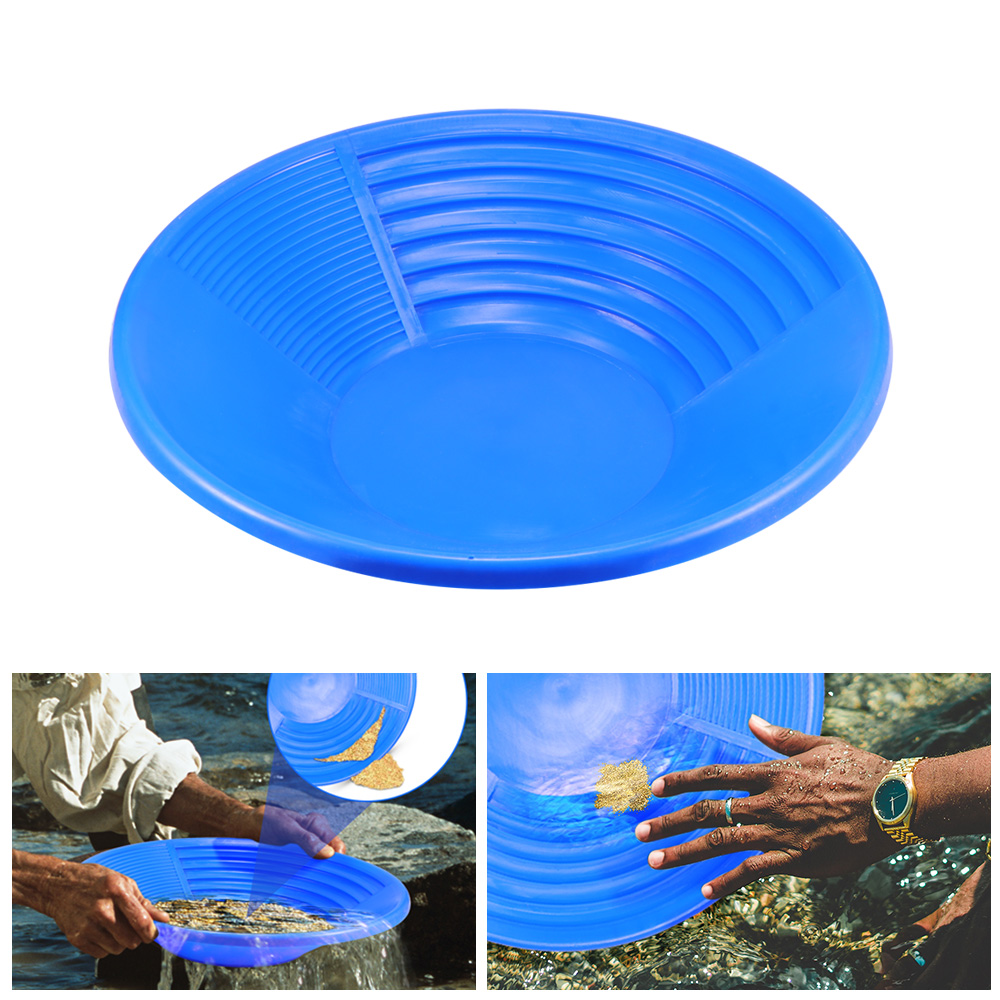 Practical Wash Gold Panning Equipment Plastic Gold Pan Basin Nugget Mining Dredging Prospecting River Tool Test Leads Instrument