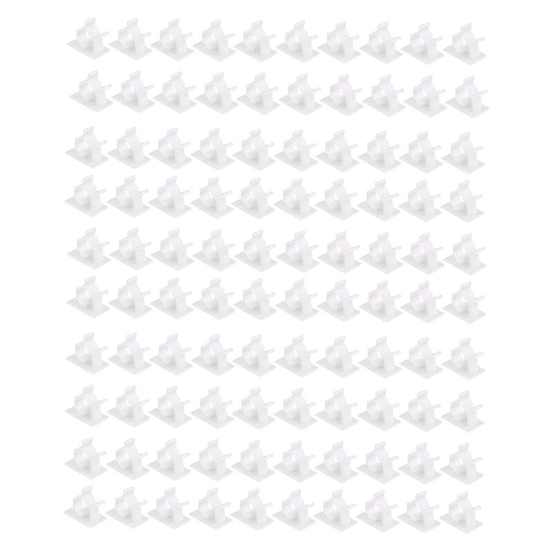 PPYY-100Pc Self Adhesive Cable Clips Wire Clips Cable Clamps Tie Holder Cable Wire Organizer Management for Car: White