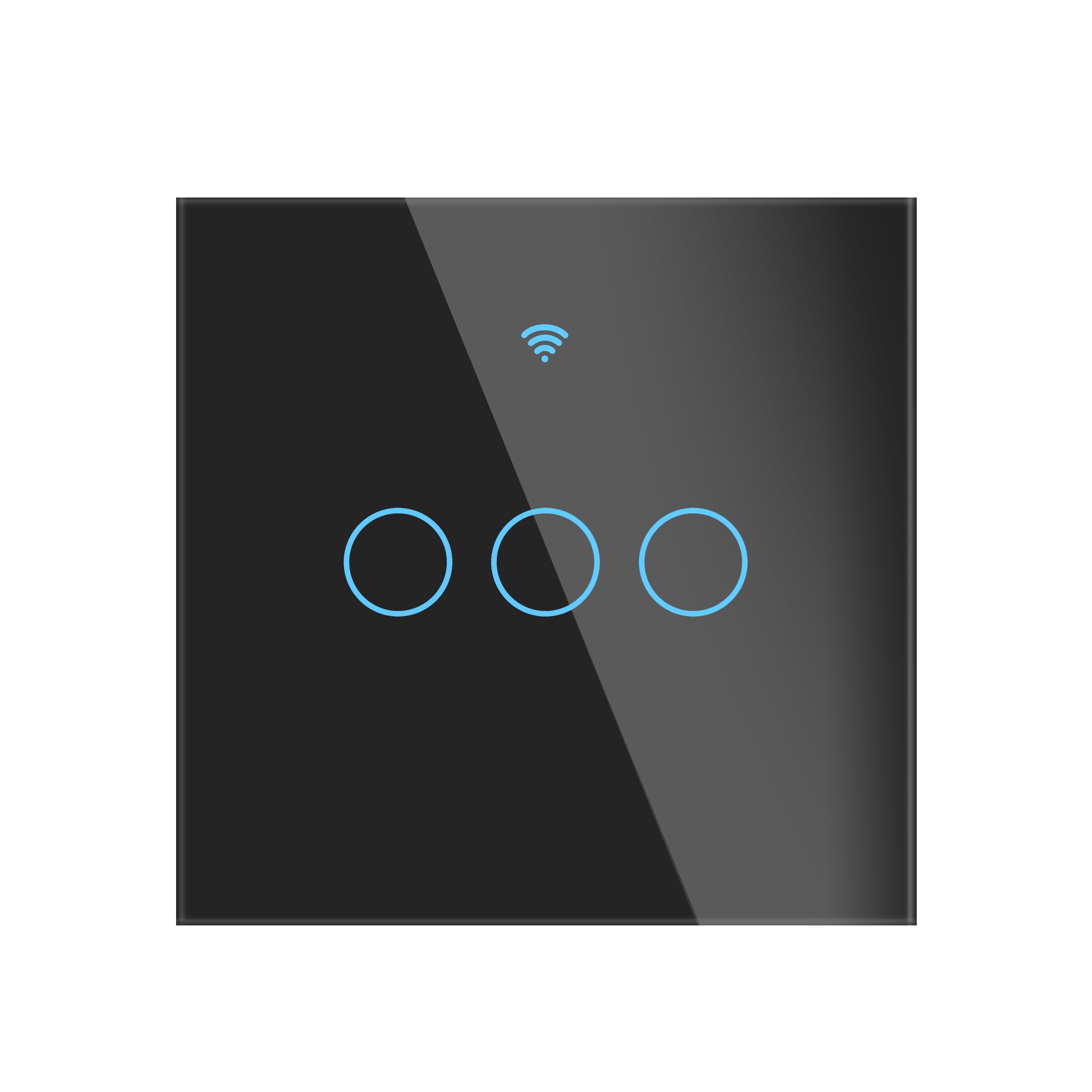 Tuya Smart Wifi Touch Light Switch, Neutrale Draad Vereist Schakelaar Eu 1 2 3 Gang, werken Met Alexa Google Thuis Geen Hub Nodig: Black 3 Gang