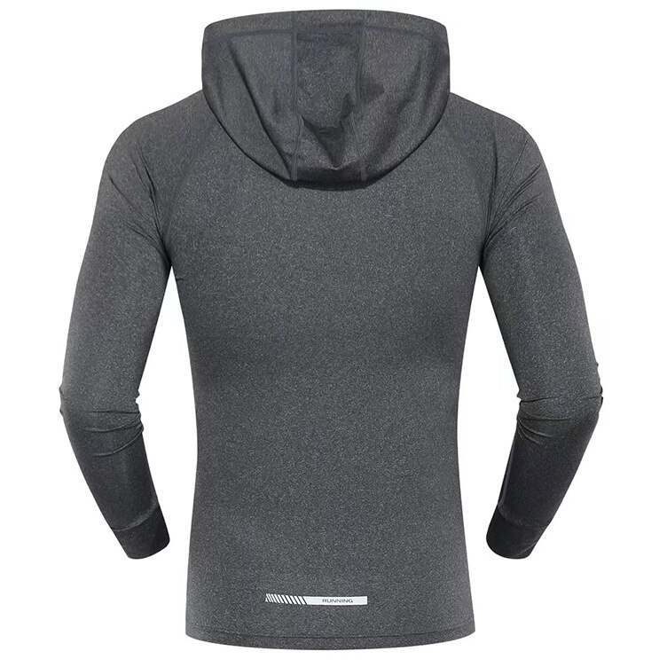 Efterår sportsjakke lynlås cardigan hurtigtørrende gym tights markør sport løbetøj frakke mænd: Xl / Grå