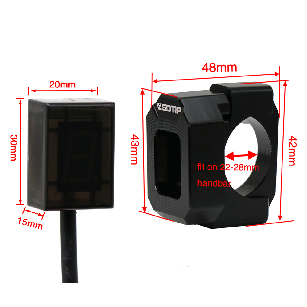 SCL MOTOS-indicador de marcha Digital Universal para motocicleta, 6 velocidades, pantalla LED, palanca de cambios, soporte magnético para indicador de marcha