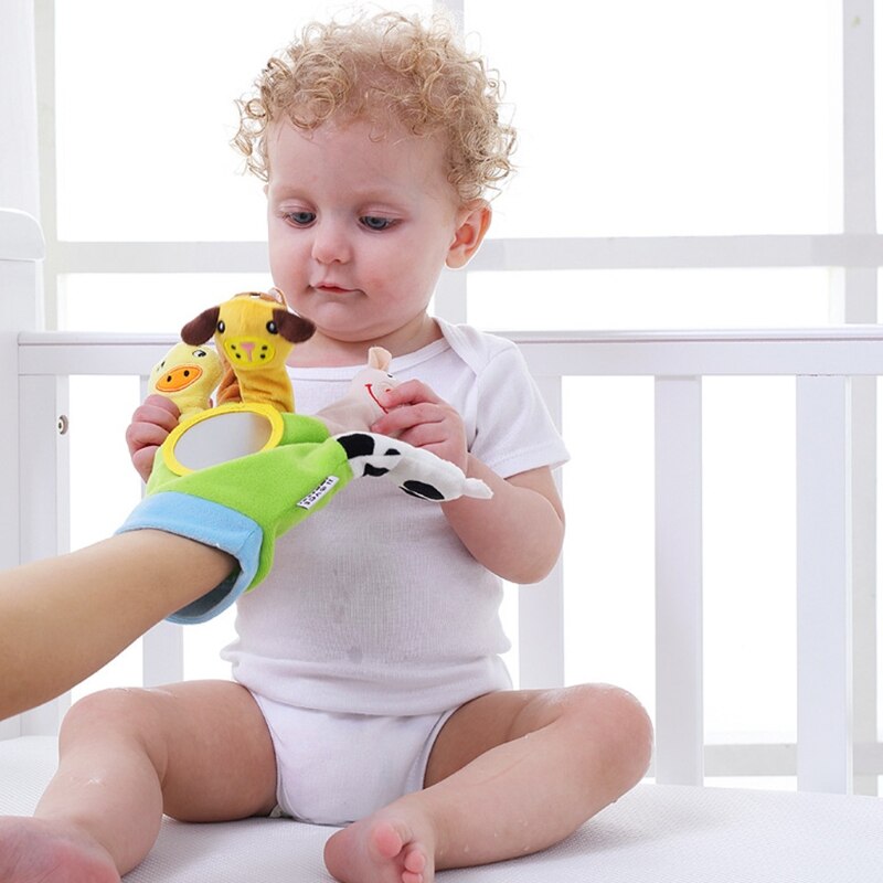 Peuter Baby Kind Zoo Dier Handpop Handschoen Vinger Knuffel Cartoon Verhaal Simuleren Pop