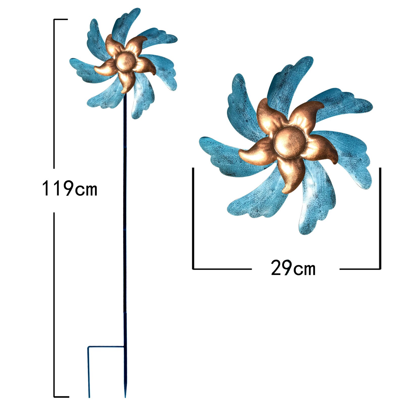 Wind Spinner Large Vertical Windmill Metal Sculptures Stake Construction for Garden Patio Yard Decor LBE LBE