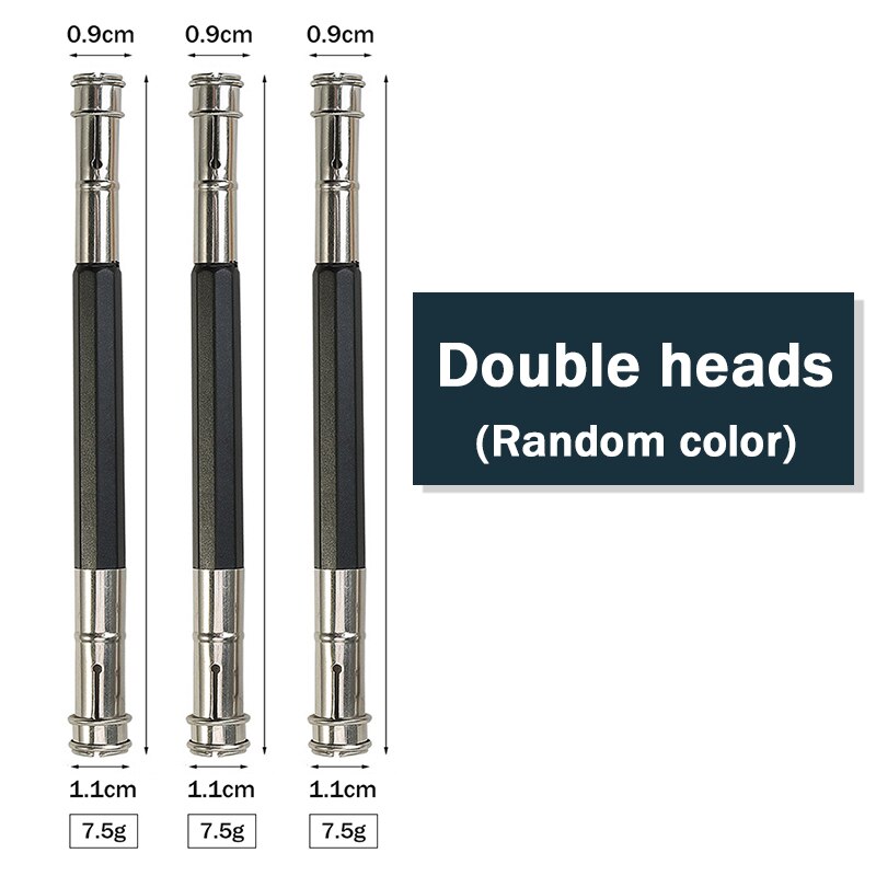Single/Dual Head Pencil Extender Holder Adjustable Round/Triangle/Hexagonal Pencils Connect Penholder Metal/Wood Extension Rod: Loop-double-3pcs