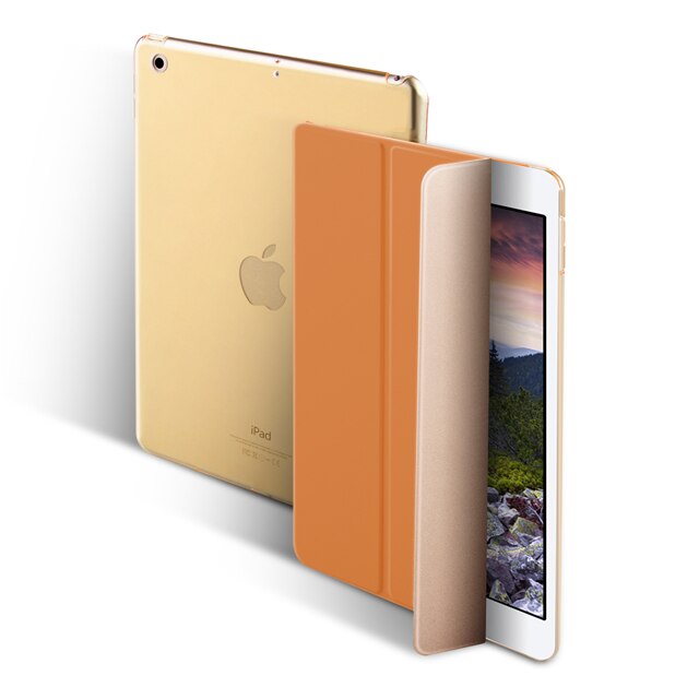Fall für iPad Air 2 9,7 Ultra Dünne Magnetische Flip Stand PU Leder Funda für iPad 6 A1566 A1567 Smart abdeckung mit Auto Wake/Sleep-: Brown