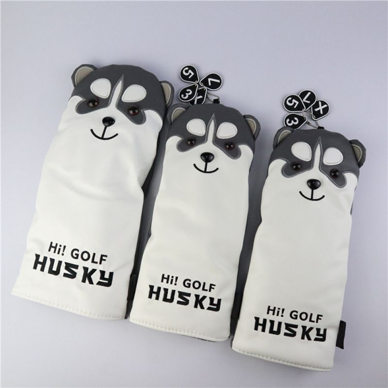 Duurzaam Golf Club Head Cover Leuke Hond Patroon Golf Driver Fairway Hout Covers Set Sport Golf Accessoires M1