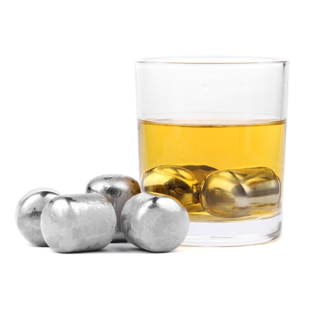 Whiskey Stones Rvs Resuable Whisky Ijsblokjes Wijn Chillers Kogels Vormige Whiskey Chilling Cooler Steen