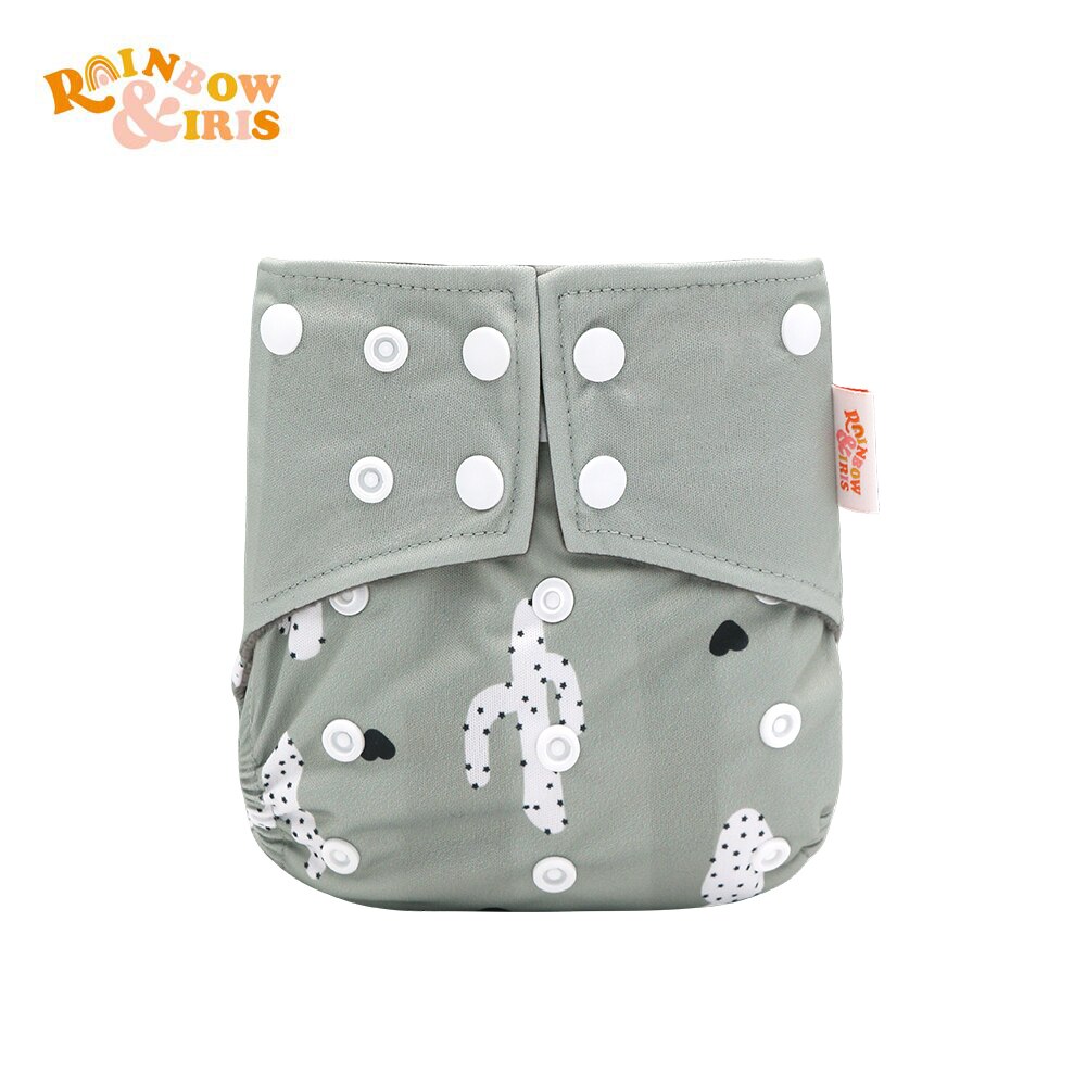 Rainbow&amp;Iris Waterproof Diapers Adjustable Baby Diaper Bamboo Charcoal Lined Diapers: Love Cactus