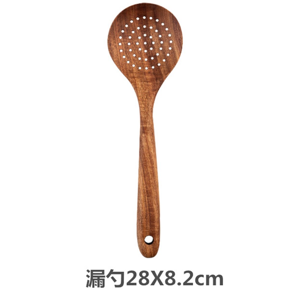 Transhome-ustensiles de cuisine en Silicone, spatule de cuisine, grattoir de cuisine, viande, œufs, pelle à Pizza large, outil de cuisine antiadhésif: wood Colander