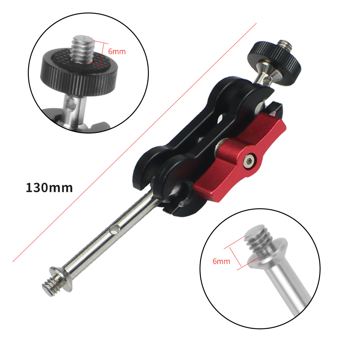 Articulating Magic Arm Mount 12mm Double Ballhead 1/4" Screw for DSLR Camera DV Monitor Light Tripod Live Hotshoe Bracket: New Type A