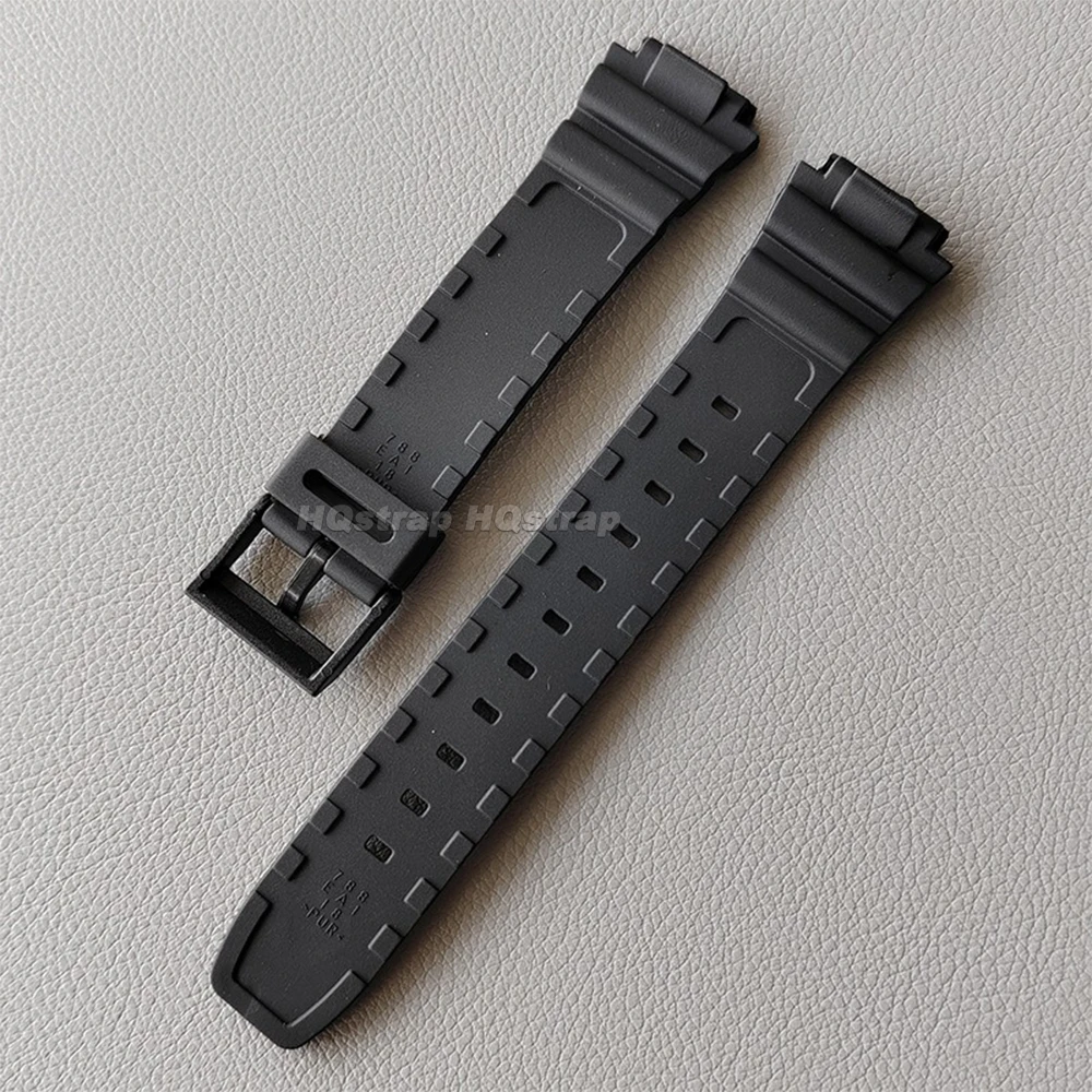 Gummiarmband för casio f -91w f105 f108 a158w a168 ae1200 ae1300 18mm resin ersättningsarmband svart sport herrarmband