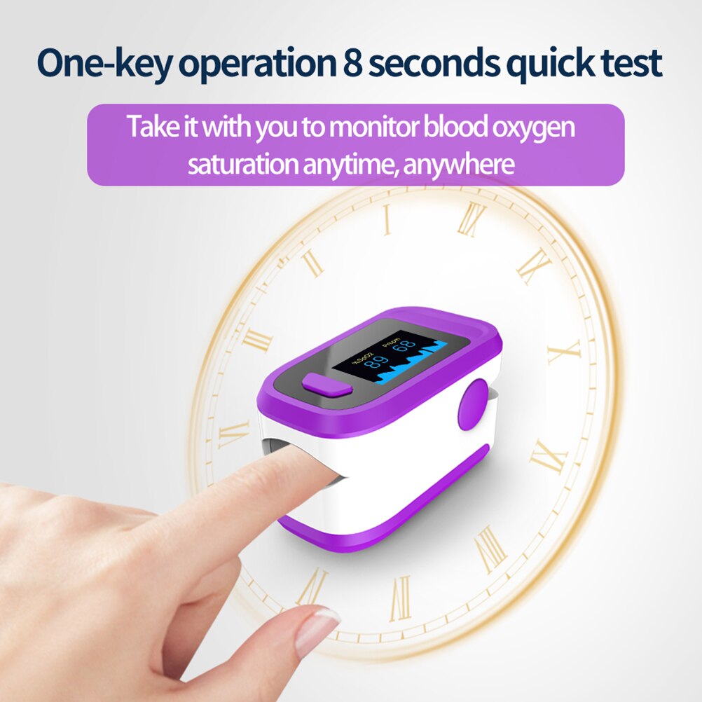 Fingerklemme pulsoximeter pulsfrekvens spo 2 monitor blod ilt målemåler saturation monitor enhed oximeter