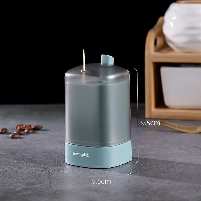 Automatic Pop-up Toothpick Storage Box Portable Pop-up Toothpick Holder Container for Restaurant Kitchen Toothpicks Dispenser: Green