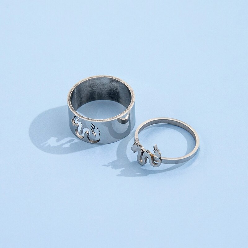 Anillos de acero inoxidable para mujeres, hombres y parejas, a juego, mejores amigas, conjunto de anillos de promesa a la , joyería para el pulgar para chicas adolescentes