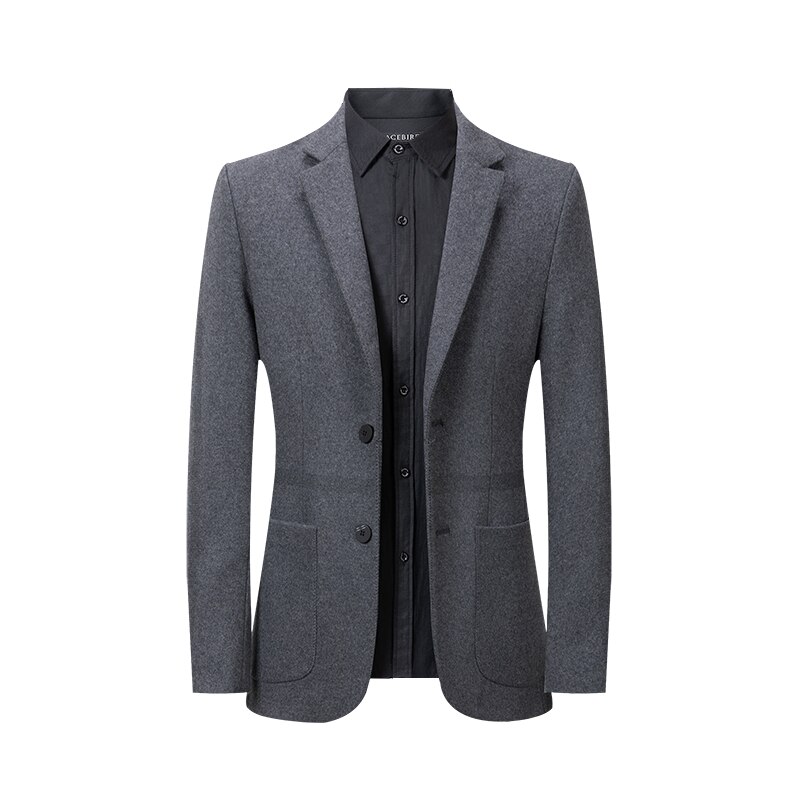 Herfst Winter Mannen Pak Jas Britse Gestreepte Wollen Slim-Fit Business Casual Pak Jas Blazer Mannelijke top Maat S-XXXL