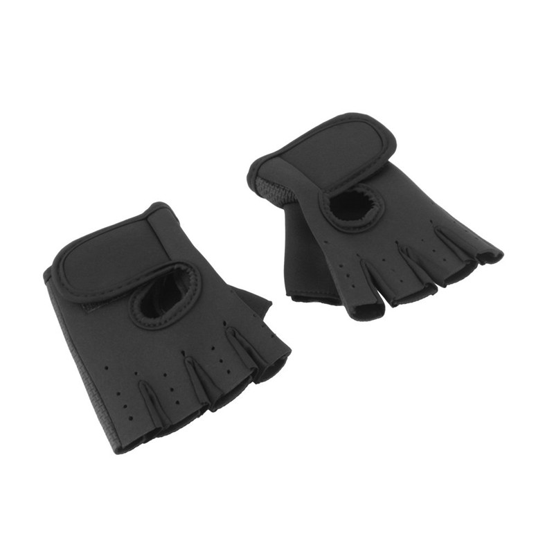 Guantes de gimnasio de 4 colores para hombre y mujer, antideslizantes, para levantamiento de pesas, entrenamiento corporal, medio dedo: Black