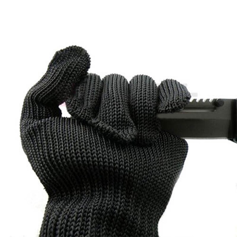 ZK20 1/Paar Zwart Werken Veiligheidshandschoenen Snijbestendige Beschermende Roestvrij Staaldraad Butcher Anti-Snijden handschoenen