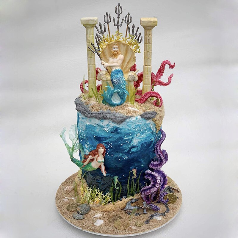 Svømning havfrue form fondant kager dekorationsværktøj silikone form sugarcraft chokolade bageværktøj til kager gumpaste form