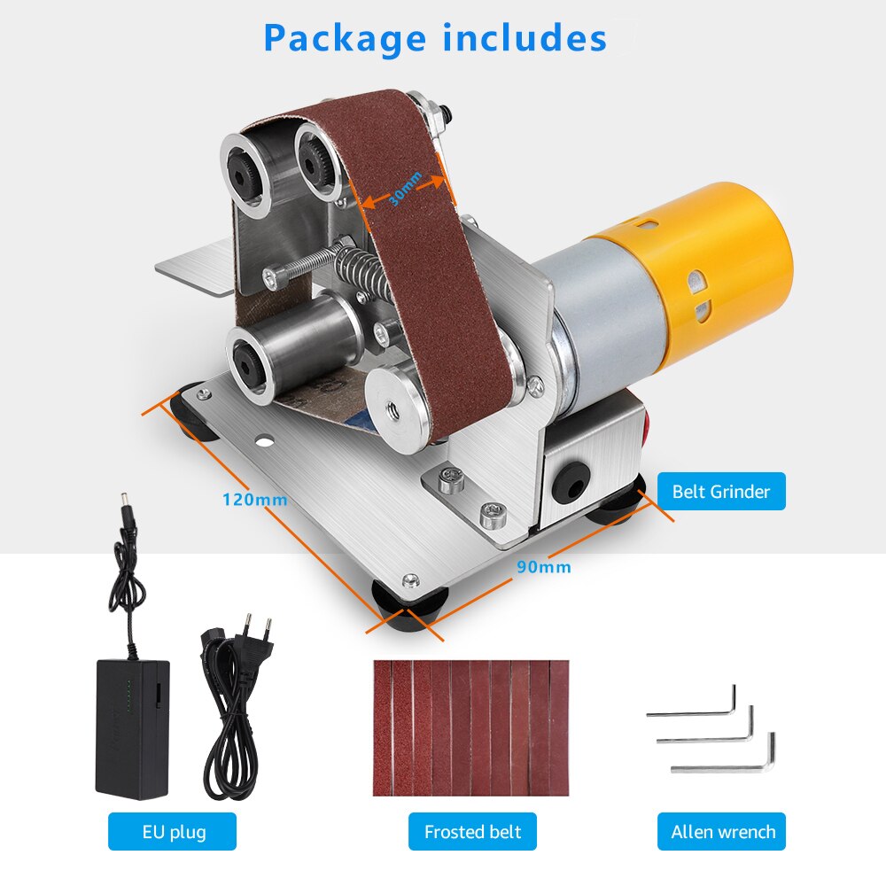 FIRECORE 30MM Belt Sander Grinder Knife Sharpener Mini Electric Belt Sander Multifunctional Home DIY Polishing Grinding Machine