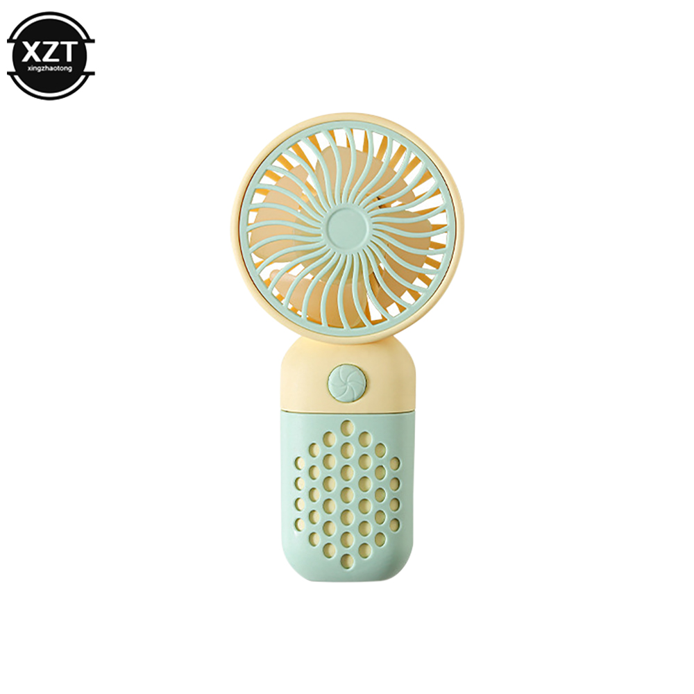 Portable Mini Handheld Fan USB Charging Mute Pocket Fan Strong Winds for Summer Outside Travel Artifact: Yellow