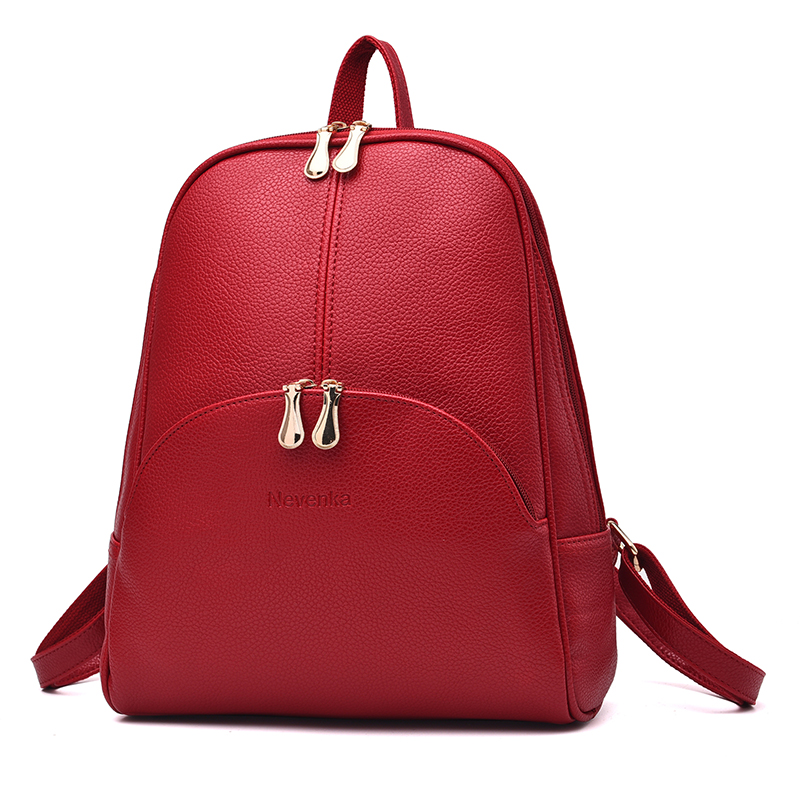 Vrouwen Rugzak Lederen Rugzakken Softback Tassen Merknaam Tas Preppy Stijl Tas Toevallige Rugzakken Tieners Rugzak Sac A Dos: Rood