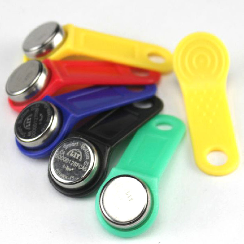 ! 100 pcs Dallas DS1990A DS1990 F5 Serienummer iButton I-Knop elektronische sleutel IB tag kaarten fobs w/ handvat