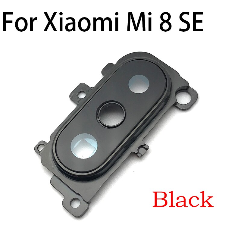 Tylna szyba aparatu dla Xiaomi Mi 6 Mi6 M6 Mi 8 Mi8 Mi 9 Mi9 Lite SE tylna kamera szklany obiektyw z ramką dla Redmi Note 8 Pro: Mi 8 SE Black